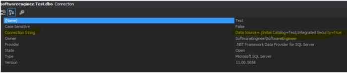 Go to Connection String